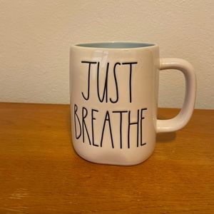 Rae Dunn “Just Breathe” Mug White/Cream NWOT